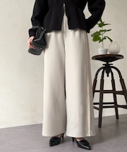 リブラインストレッチストレートパンツ