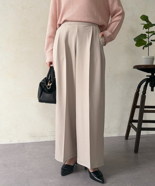 サイドボタンワイドパンツ