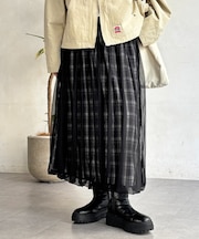 チュールチェックバルーンスカート