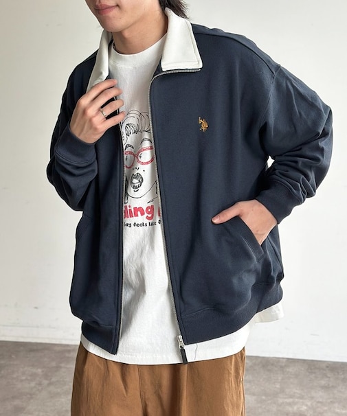 【U.S. POLO ASSN.】裏毛スタンドジップブルゾン