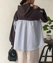 ダンボールBACKストライプ切替パーカー