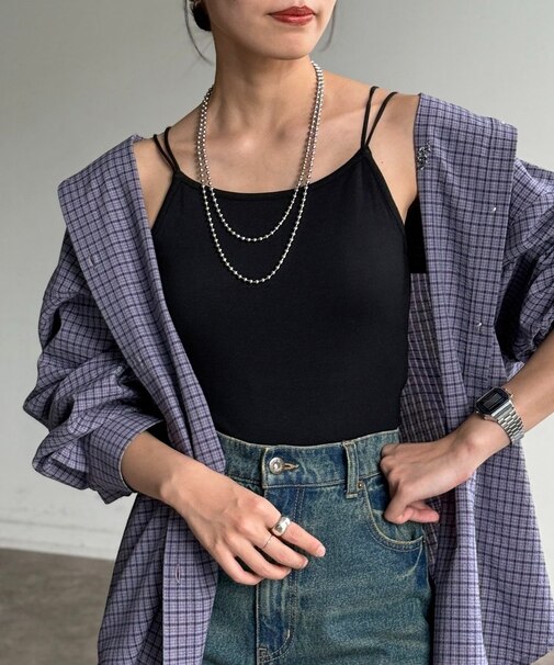 接触冷感カップ付きキャミ