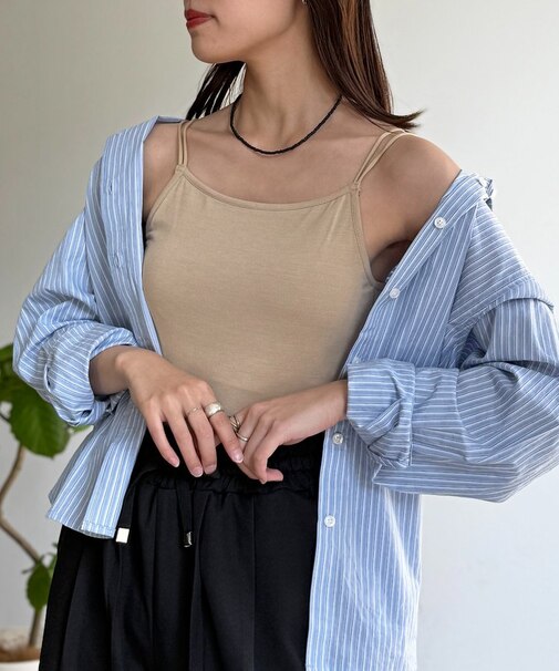 接触冷感カップ付きキャミ
