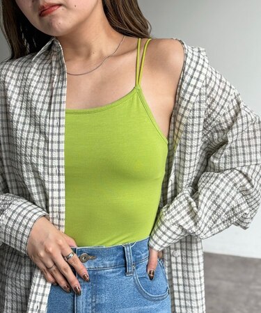 接触冷感カップ付きキャミ