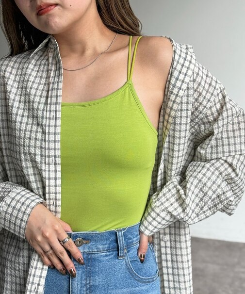 接触冷感カップ付きキャミ