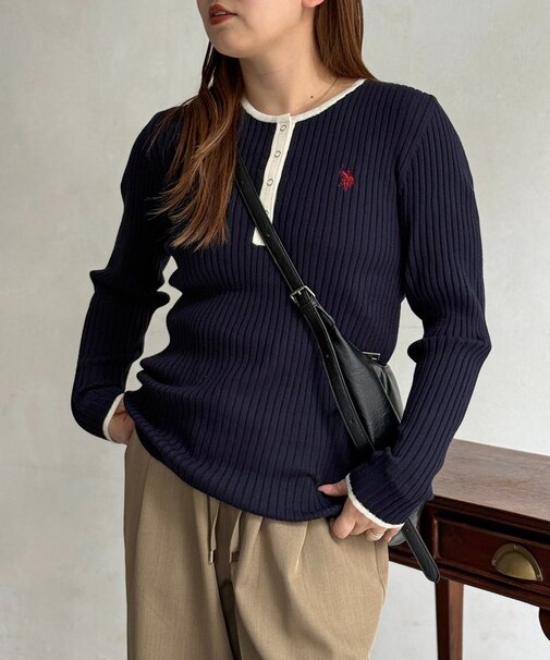 【U.S. POLO ASSN. 】ヘンリーリブニット