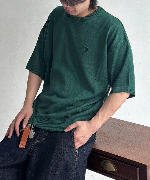 【U.S. POLO ASSN. 】ドライタッチ半袖ニット