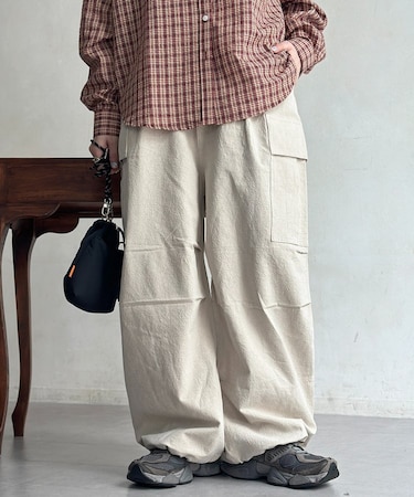 綿麻イージーカーゴパンツ