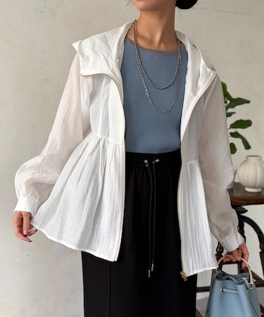 シアーペプラムブルゾン