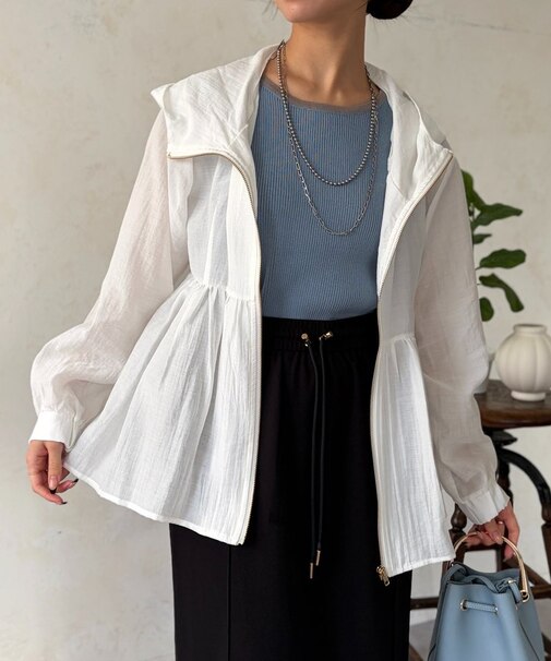 シアーペプラムブルゾン