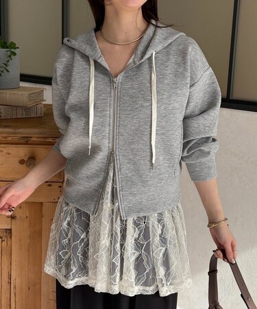 Wジップボンディングパーカー