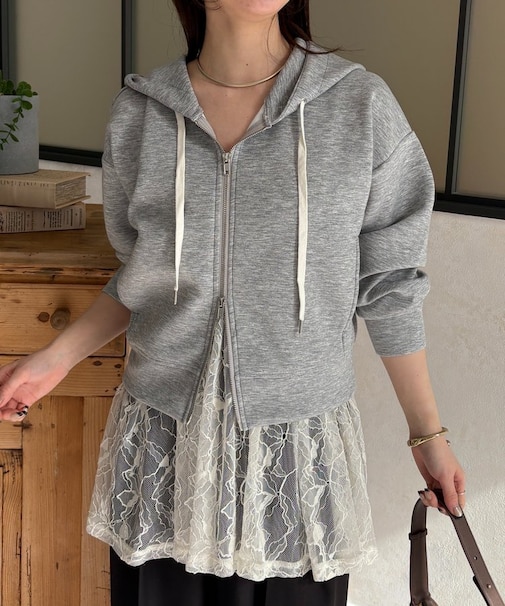 Wジップボンディングパーカー