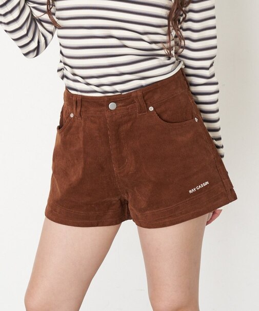 【RAY CASSIN】レイヤードコーデュロイショートパンツ