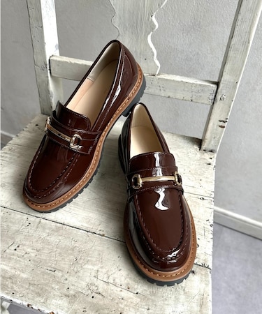 GLD金具エナメルローファー