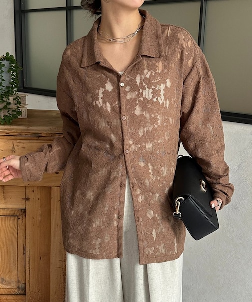 メッシュレースシャツ