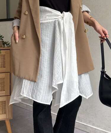 シアーストライプラップスカート