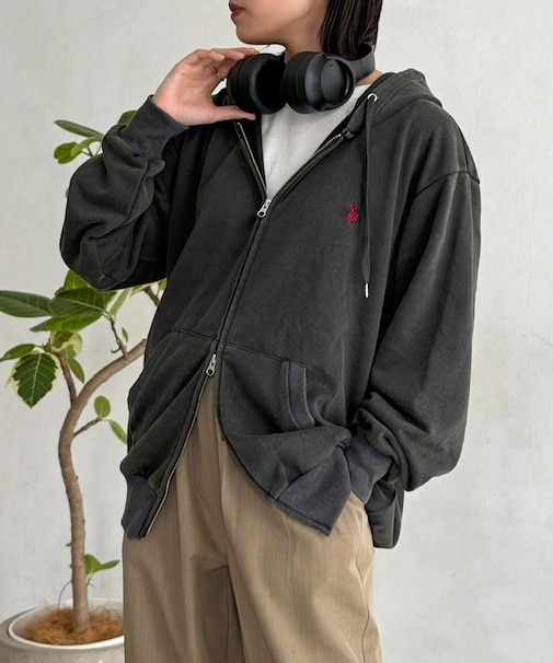 【U.S. POLO ASSN.】裏毛パウダージップパーカー