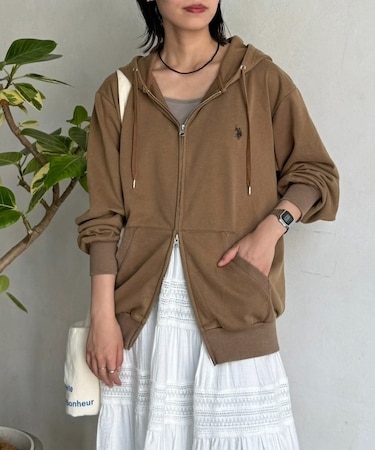 【U.S. POLO ASSN.】裏毛パウダージップパーカー