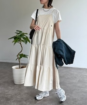 【U.S. POLO ASSN】ナイロンティアードキャミワンピース