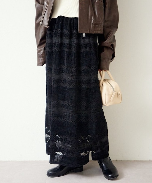 【Kastane】レースボーダースカート