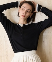 【CAPRICIEUX LE'MAGE】インナーSET袖ギャザーヘンリーTシャツ