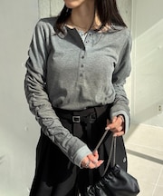 【CAPRICIEUX LE'MAGE】インナーSET袖ギャザーヘンリーTシャツ