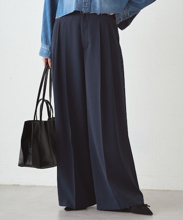 【Loungedress】2タックワイドパンツ