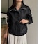 スタンドネック合皮ジャケット