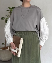 袖切替ポンチプルオーバー