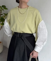 袖切替ポンチプルオーバー