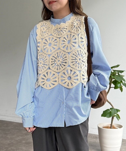 クロシェベストセットシャツ