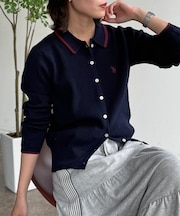 【U.S. POLO ASSN.】襟付きニットボタンカーディガン