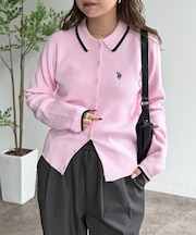 【U.S. POLO ASSN.】襟付きニットボタンカーディガン