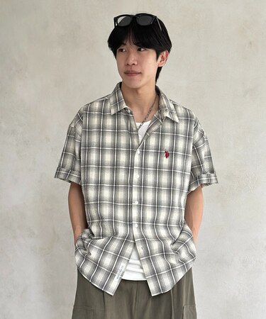 【U.S. POLO ASSN.】シアサッカー半袖シャツ