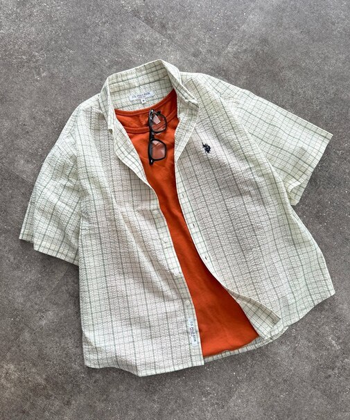 【U.S. POLO ASSN.】シアサッカー半袖シャツ