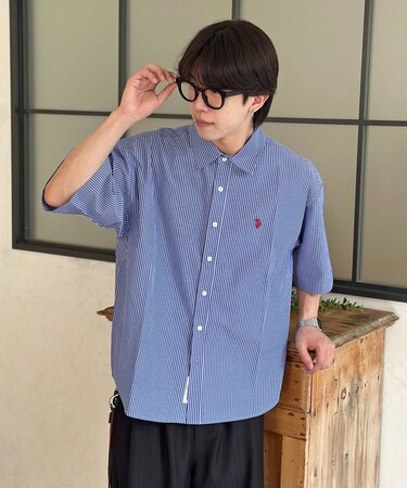 【U.S. POLO ASSN.】シアサッカー半袖シャツ