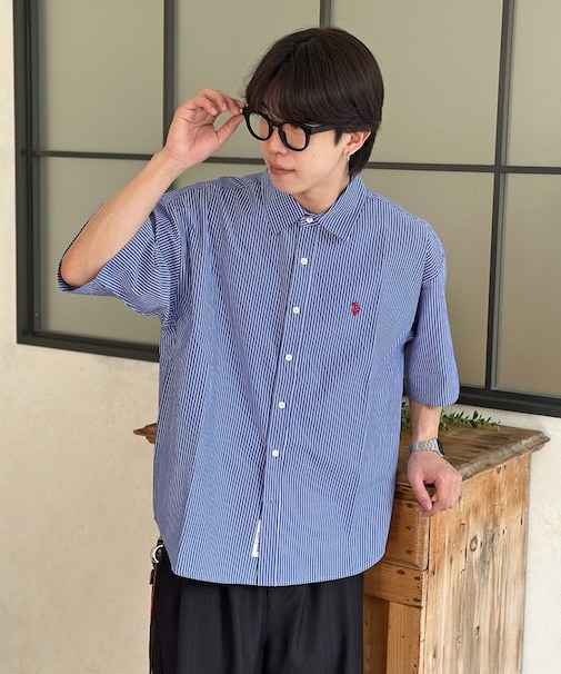【U.S. POLO ASSN.】シアサッカー半袖シャツ