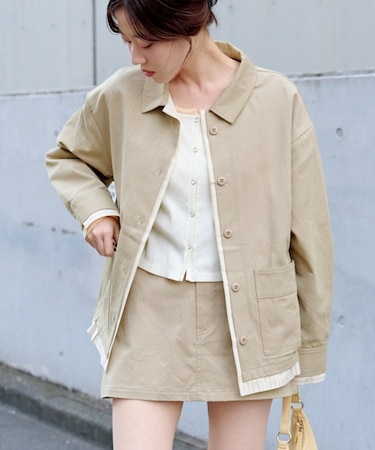 【Kastane】レイヤードミドルシャツジャケット