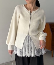 【CAPRICIEUX LE'MAGE】スラブジップパフカーディガン