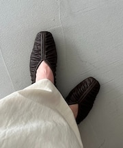 【CAPRICIEUX LE'MAGE】ギャザーソフトフラットシューズ