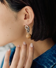 【ear PAPILLONNER】ラウンドストーンピアス