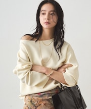 【Loungedress】スムースボートネックニット