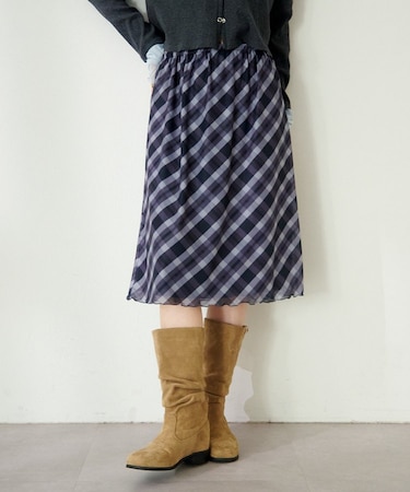 【Kastane】【チェック&花柄】アソートシアースカート