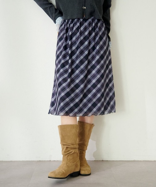 【Kastane】【チェック&花柄】アソートシアースカート