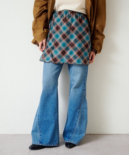 【Kastane】【チェック&花柄】アソートシアースカート