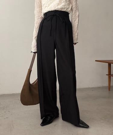 【CAPRICIEUX LE'MAGE】ピンタックリボンパンツ