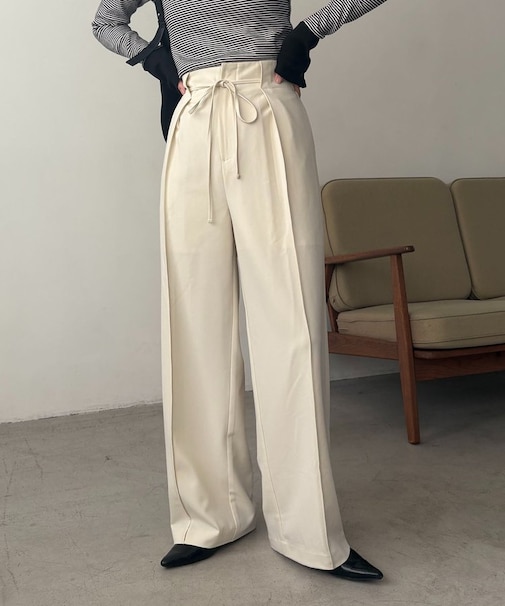 【CAPRICIEUX LE'MAGE】ピンタックリボンパンツ