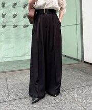 ベルト付きタックワイドスラックス