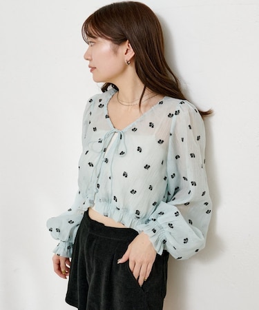 【Kastane】フラワーステッチブラウス