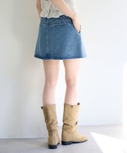 【Kastane】フラップデニムミニスカート